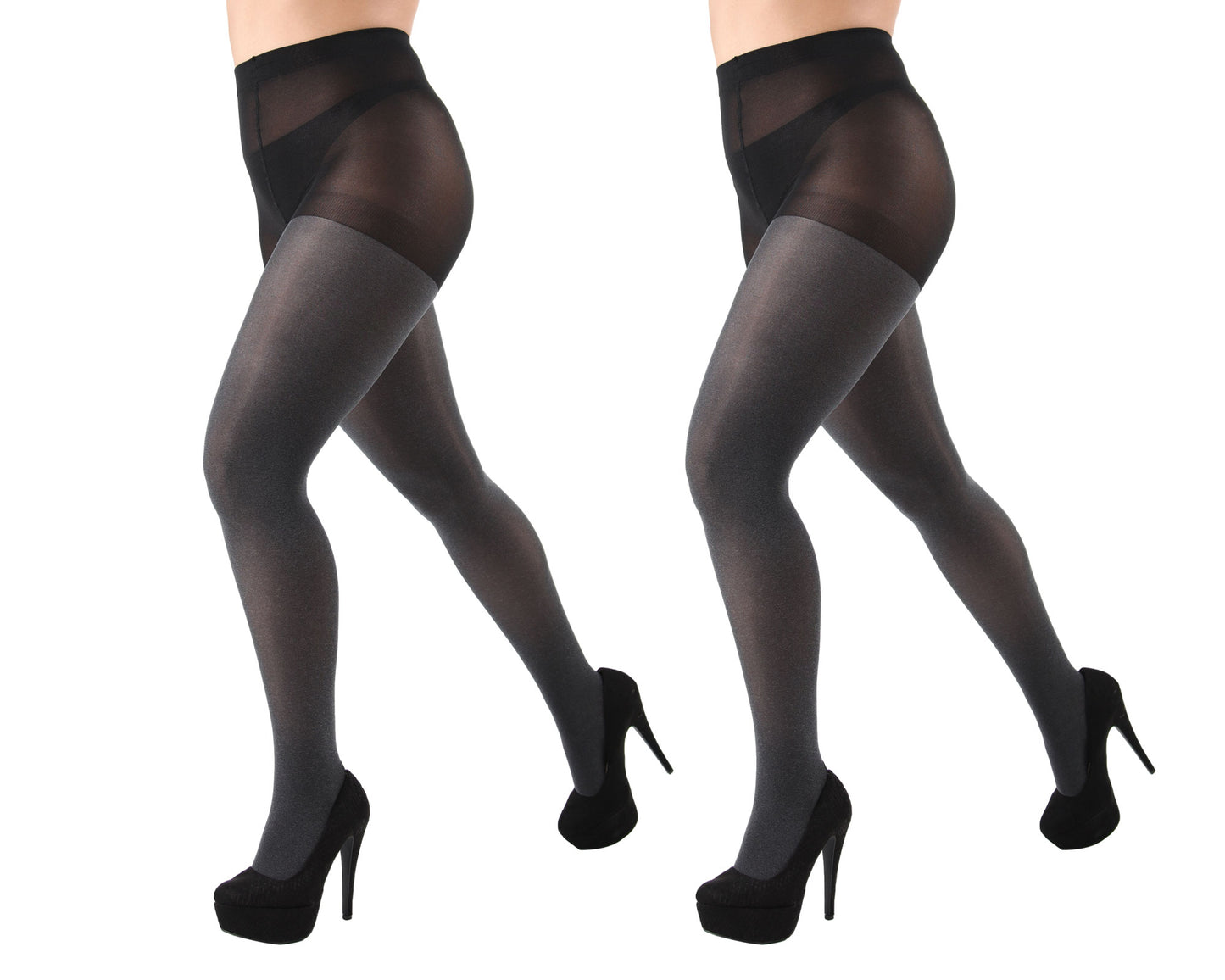 Heather/Heather Control Top Tights 2 Pack : Color: Gray Heather-Gray Heather
