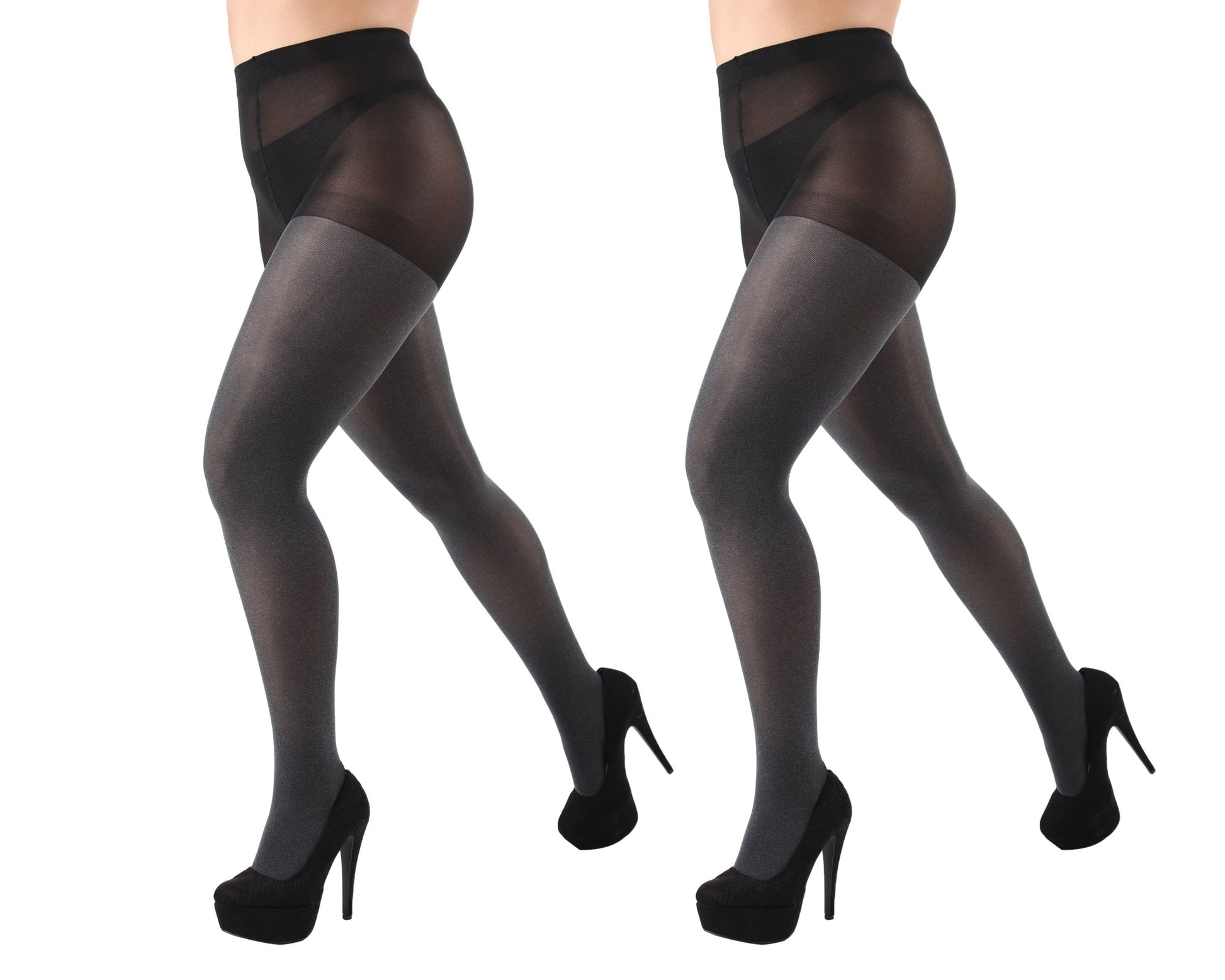 Heather/Heather Control Top Tights 2 Pack : Color: Gray Heather-Gray Heather