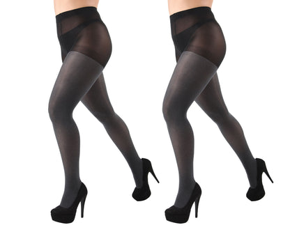 Heather/Heather Control Top Tights 2 Pack : Color: Gray Heather-Gray Heather