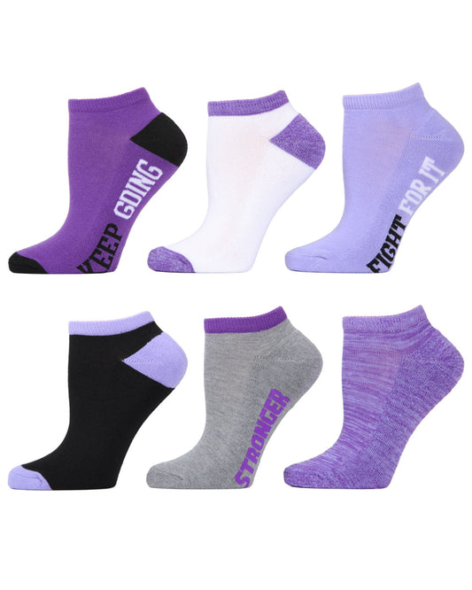 Keep Going Half Cushioned Low-Cut Socks 6 Pack : Color: Electric Purple Multi