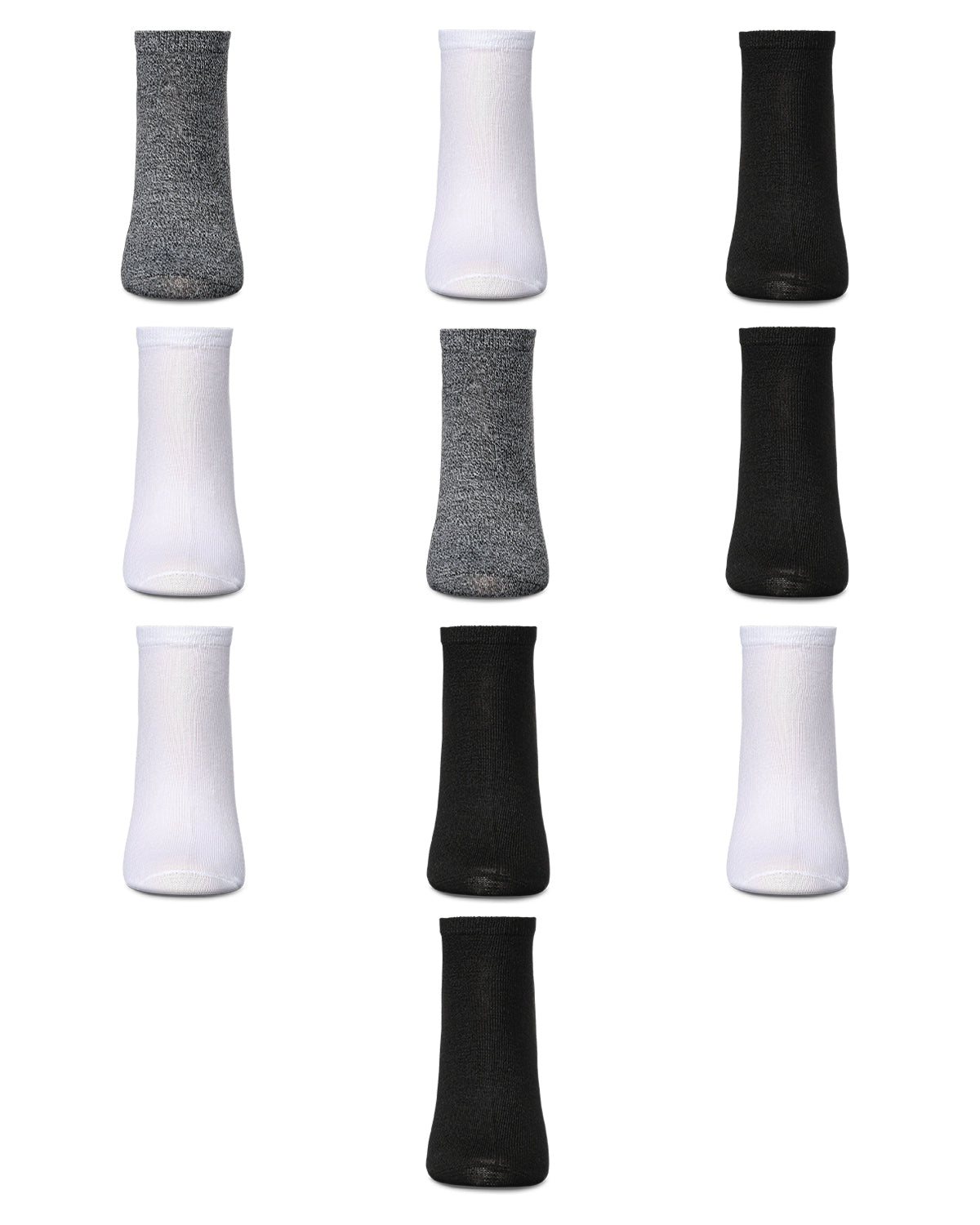 Solid Lowcut Sock 10 Pair Pack : Color: Black Marled