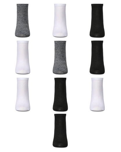 Solid Lowcut Sock 10 Pair Pack : Color: Black Marled