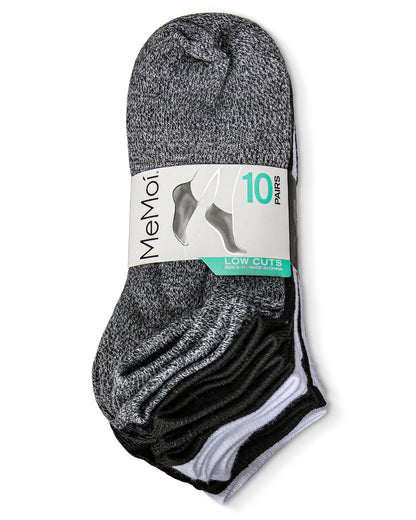 Solid Lowcut Sock 10 Pair Pack : Color: Black Marled