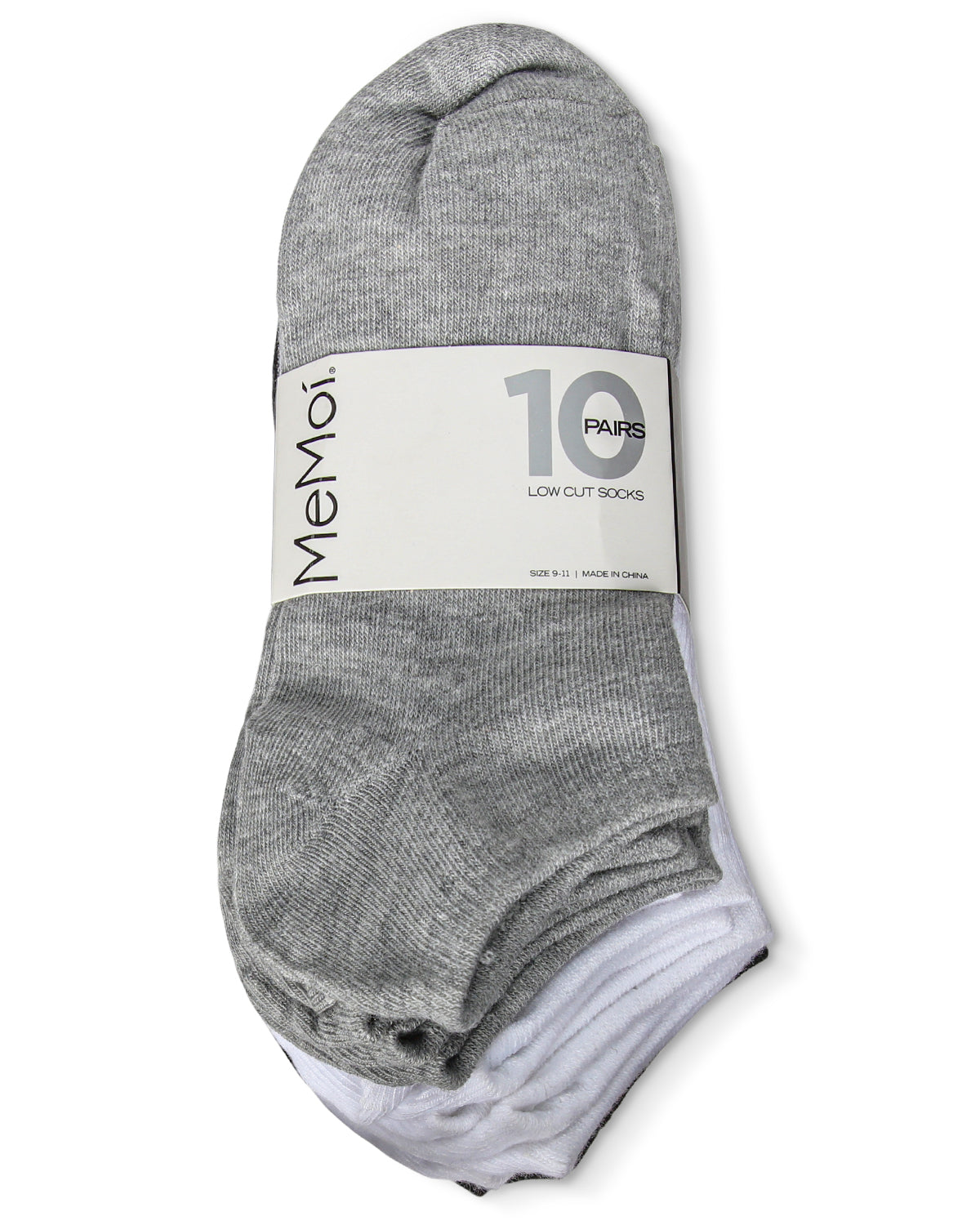 Solid Lowcut Sock 10 Pair Pack : Color: Gray-White-Black