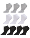Women's 10 Pair Pack Basic Solid Low Cut Socks : Color: Gray-White-Black
