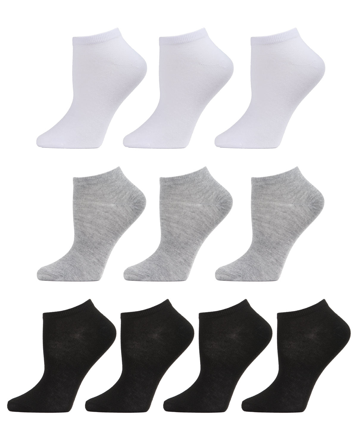 Women's 10 Pair Pack Basic Solid Low Cut Socks : Color: Black