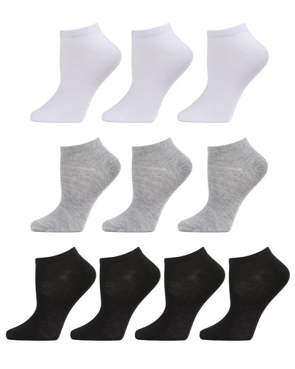 Women's 10 Pair Pack Basic Solid Low Cut Socks : Color: Black
