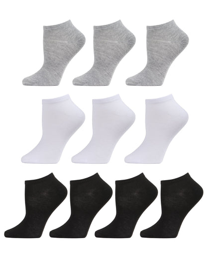 Solid Lowcut Sock 10 Pair Pack : Color: Gray-White-Black