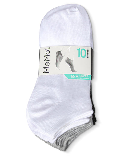 Solid Lowcut Sock 10 Pair Pack : Color: White-Gray-Black