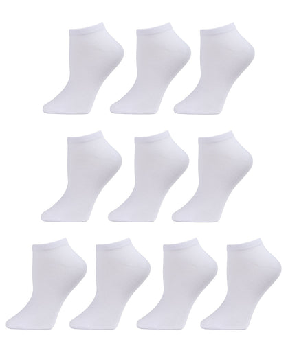 Solid Lowcut Sock 10 Pair Pack : Color: White