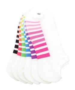 MeMoi Gradient Stripes Low Cut Women's Socks 6-Pack