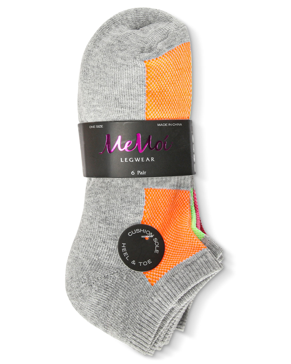 Women's 6 Pair Pack Sprinkle Top Half Cushioned Low Cut Socks : Color: Gray Multi