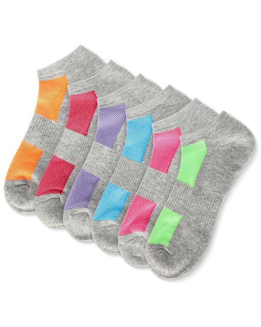 Women's 6 Pair Pack Sprinkle Top Half Cushioned Low Cut Socks : Color: Gray Multi