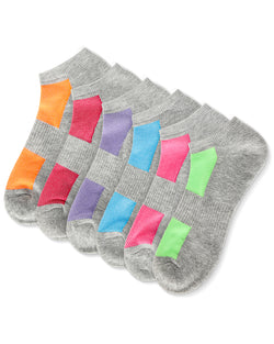 Women's 6 Pair Pack Sprinkle Top Half Cushioned Low Cut Socks
