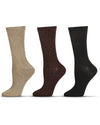 Rib & Chain Bamboo Blend Crew 3 Pair Pack : Color: Light Taupe