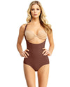 Seamless Braless Bodysuit with Brief : Color: Mocha