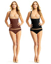Women's Nylon 2 Pack Braless Seamless Cami : Color: Mocha-Black