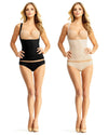 Women's Nylon 2 Pack Braless Seamless Cami : Color: Nude/Black