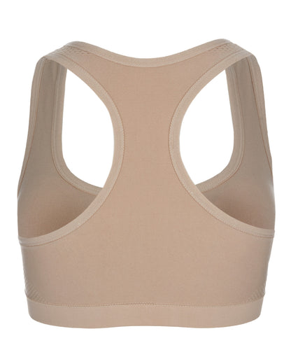 Girls' 2 Pair Pack Racerback Sports Training Bra : Color: Beige