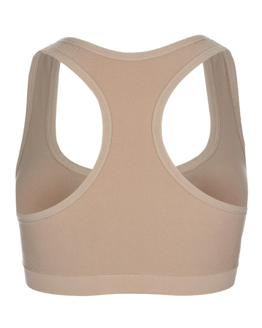 Girls' 2 Pair Pack Racerback Sports Training Bra : Color: Beige