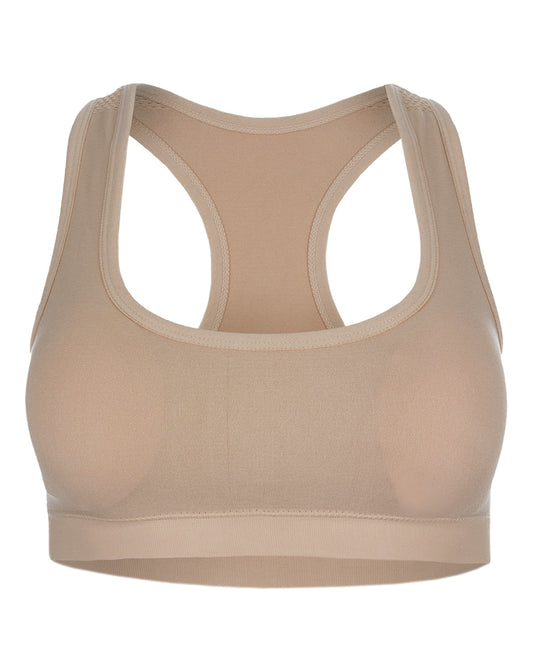 Girls' 2 Pair Pack Racerback Sports Training Bra : Color: Beige