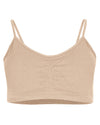 Girls' 2 Pair Pack Gathered Front Cup Training Bra : Color: Beige