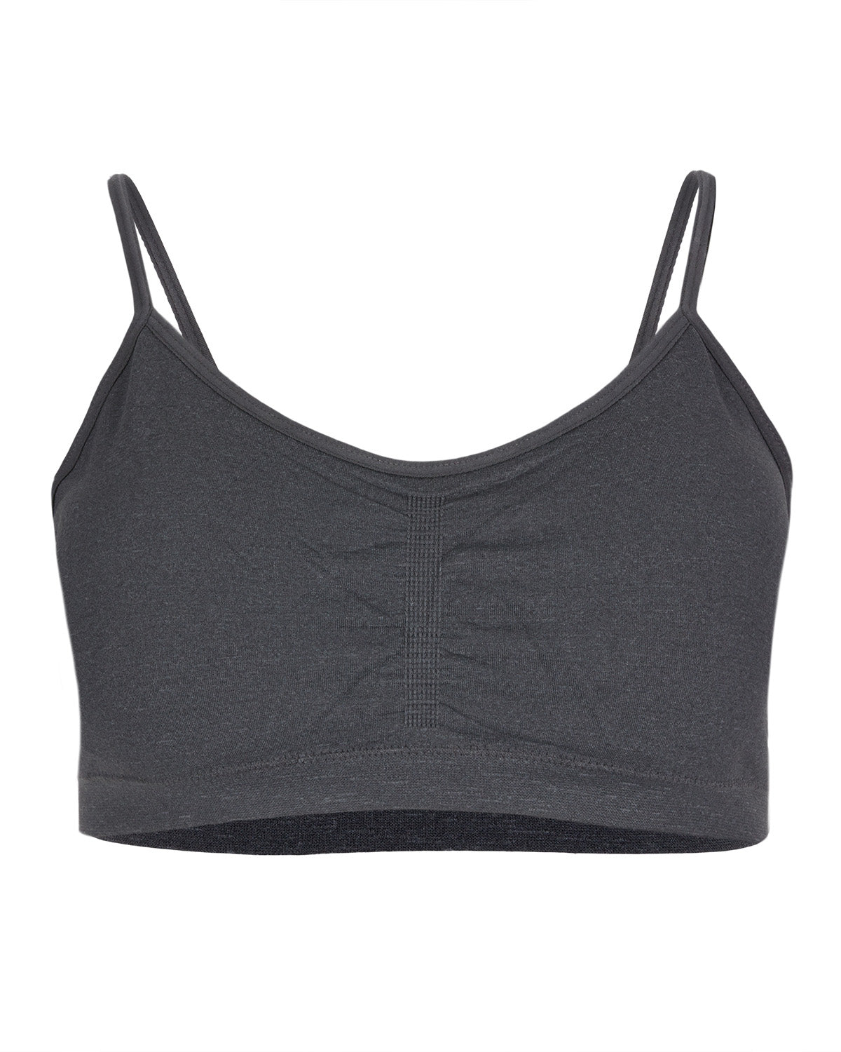 Girls' 2 Pair Pack Gathered Front Cup Training Bra : Color: Light Gray Heather