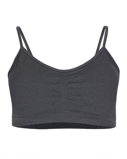 Girls' 2 Pair Pack Gathered Front Cup Training Bra : Color: Light Gray Heather