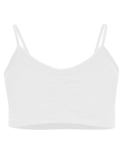 Girls' 2 Pair Pack Gathered Front Cup Training Bra : Color: White