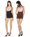 Women's 2 Pack Nylon Braless Racerback Tank : Color: Mocha-Black