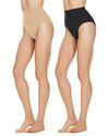 Women's Bodysmoothers 2 Pair Pack High-Waist Sculpting Brief : Color: Nude-Black