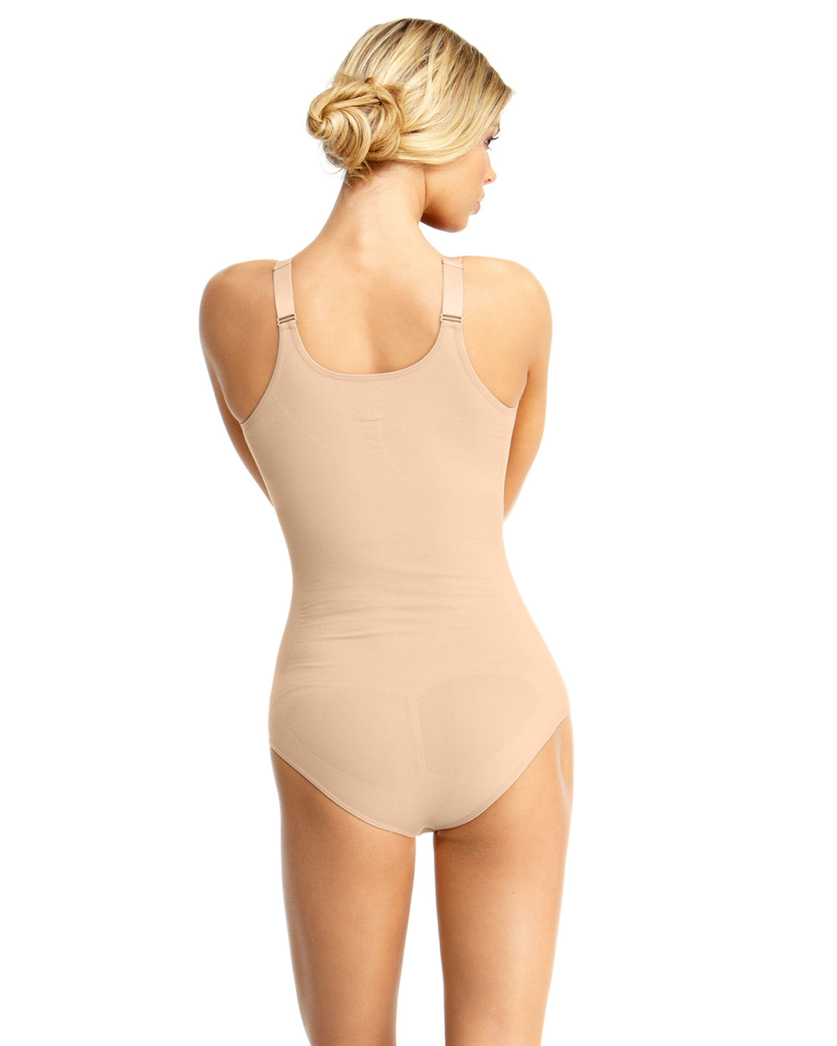 Sculpted Braless Seamless Bodysuit with Brief : Color: Nude