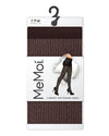 Braided Chain/Solid Control Top Tights 2 Pack : Color: Brown-Brown