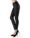 Evanesce Plaid Shaping Leggings : Color: Dark Gray Heather