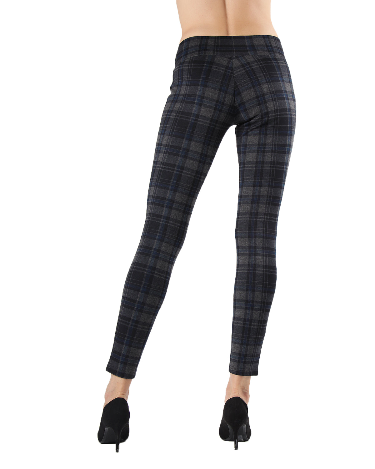 Women's Geo Plaid Shaping Leggings : Color: Navy