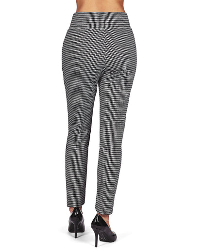 Slim Houndstooth Shaping Leggings : Color: Black