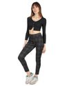 Women's Plaid Shaping Leggings : Color: Black