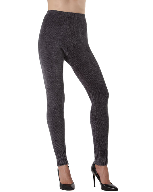 Women's Plush Chenille Leggings : Color: Charcoal