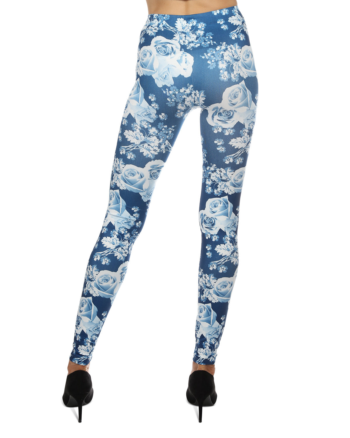 Women's Vintage Floral Leggings : Color: Navy