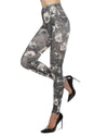 Monochromatic Paisley Floral Leggings : Color: Black