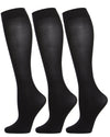 3 Pair Women's Opaque Solid Color Microfiber 40 Denier Trouser Socks : Color: Navy/Black/Black