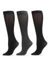 Heather/Solid 3 Pair Trouser Socks : Color: Black Heather-Black-Black