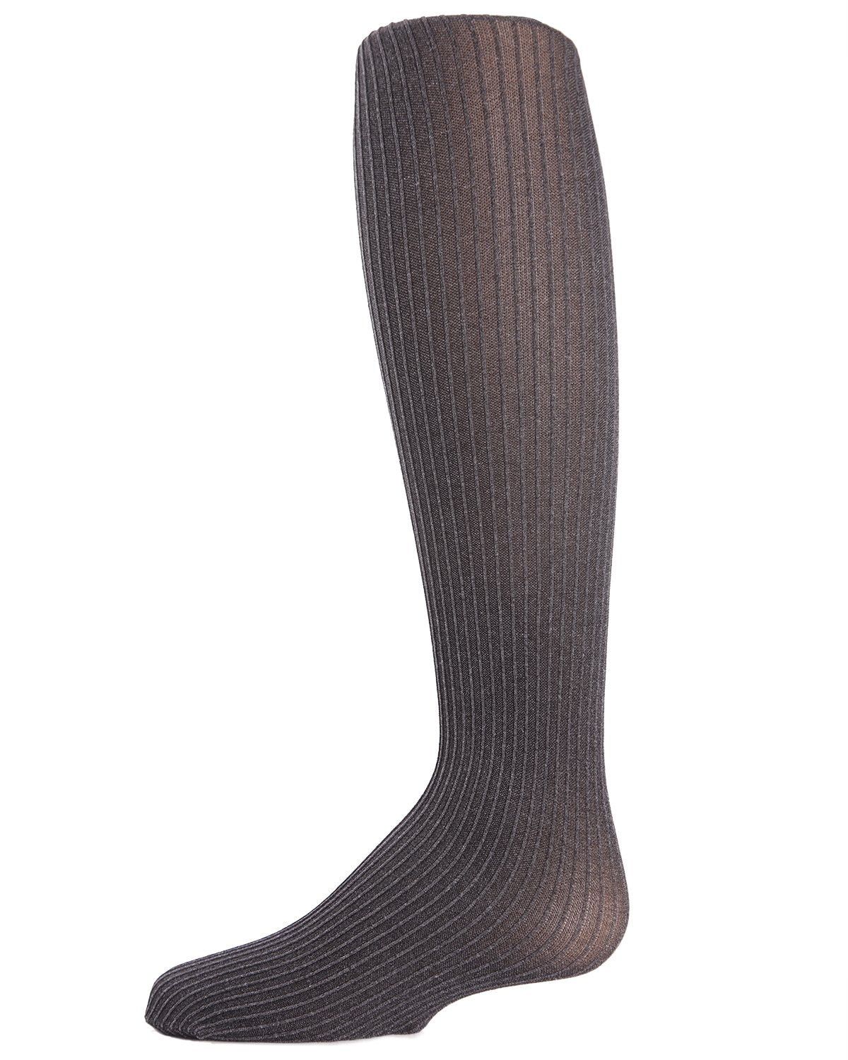 Girls' Essential Ribbed Heather Nylon Tights : Color: Black