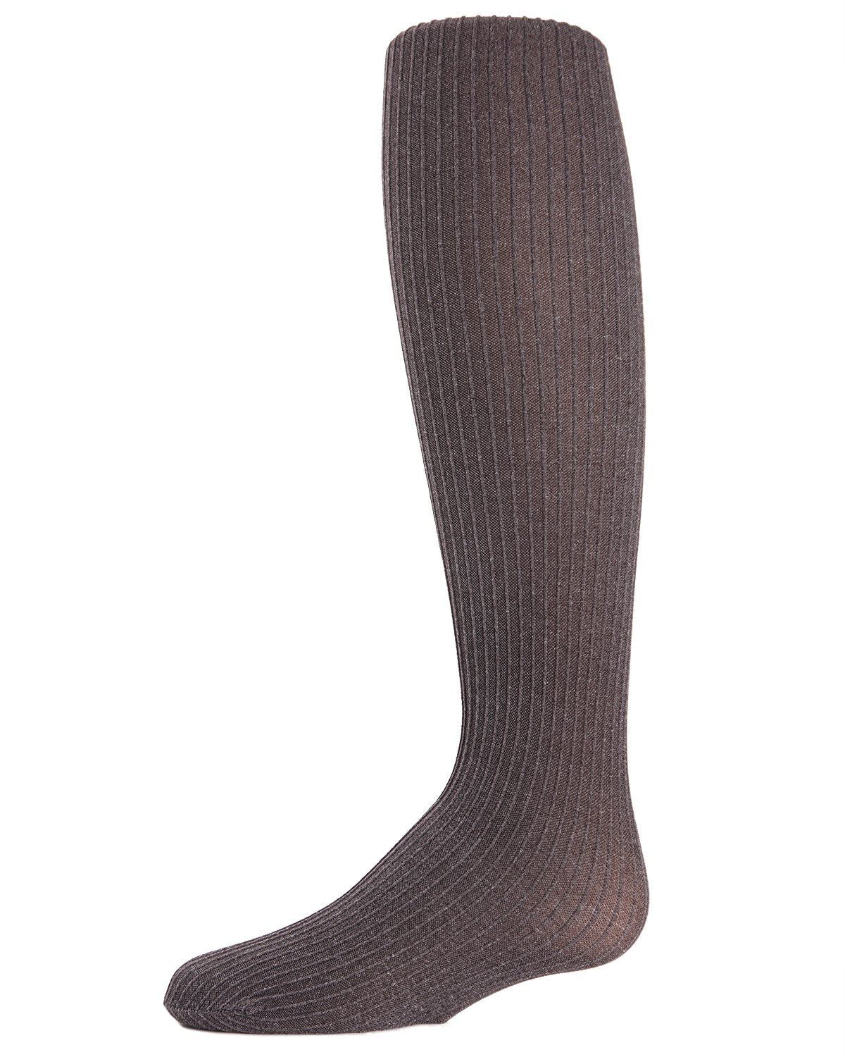 Girls' Essential Ribbed Heather Nylon Tights : Color: Brown