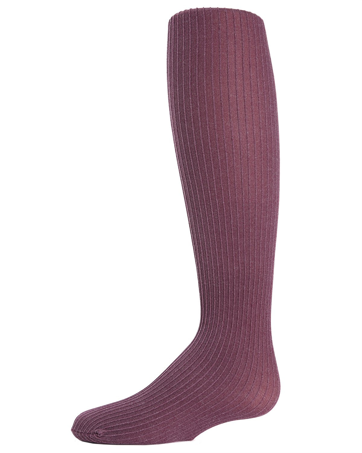 Girls' Essential Ribbed Heather Nylon Tights : Color: Plum