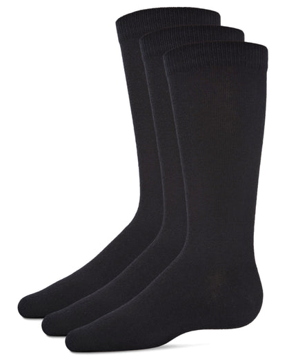 Boys' 3 Pair Pack Flat Crew Socks : Color: Black