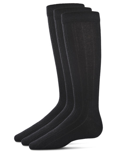 Boys' 3 Pair Pack Flat Crew Socks : Color: Black