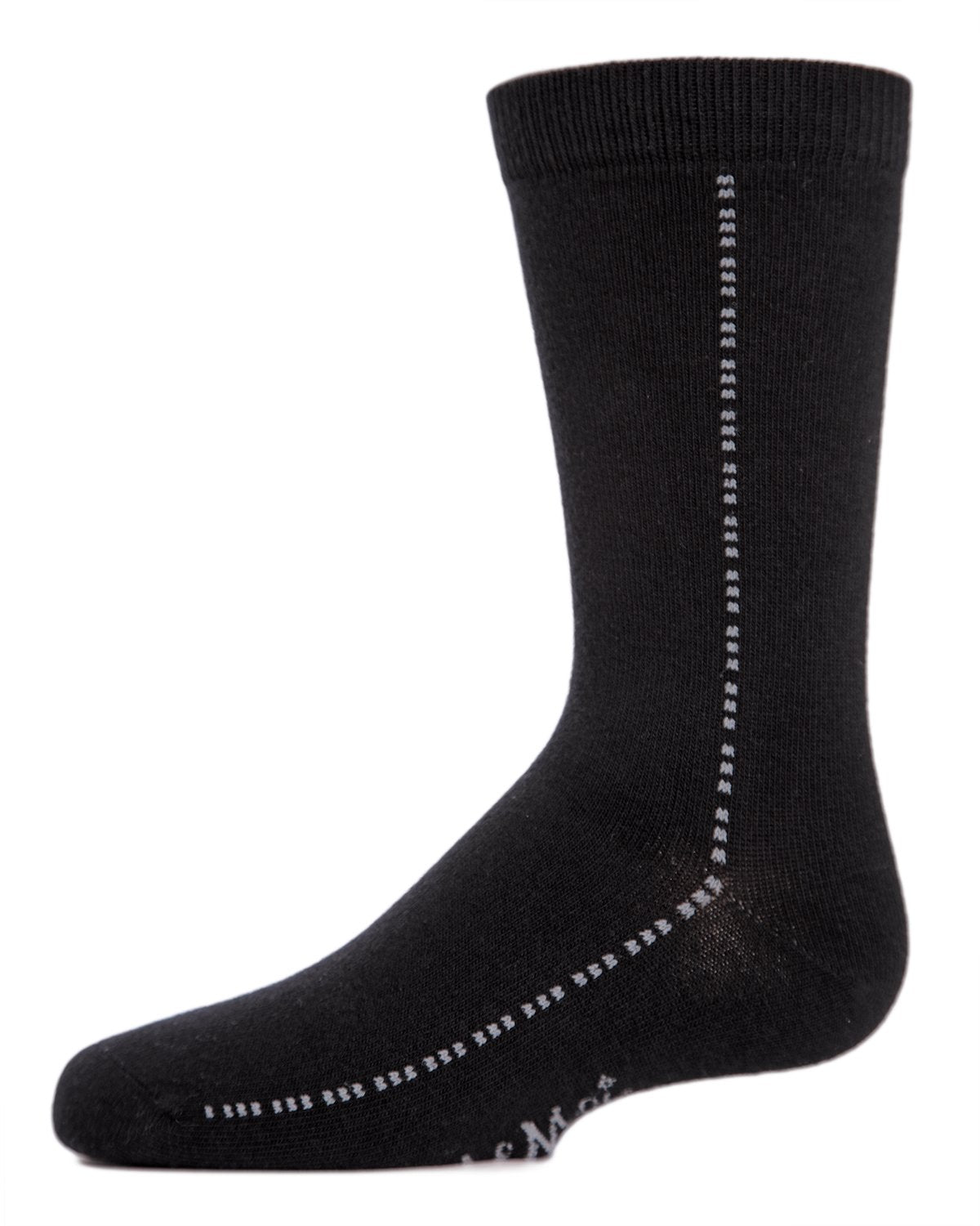 Boys' Dots On Down Mercerized Cotton Crew Socks : Color: Black