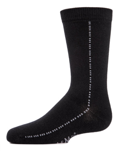 Boys' Dots On Down Mercerized Cotton Crew Socks : Color: Black