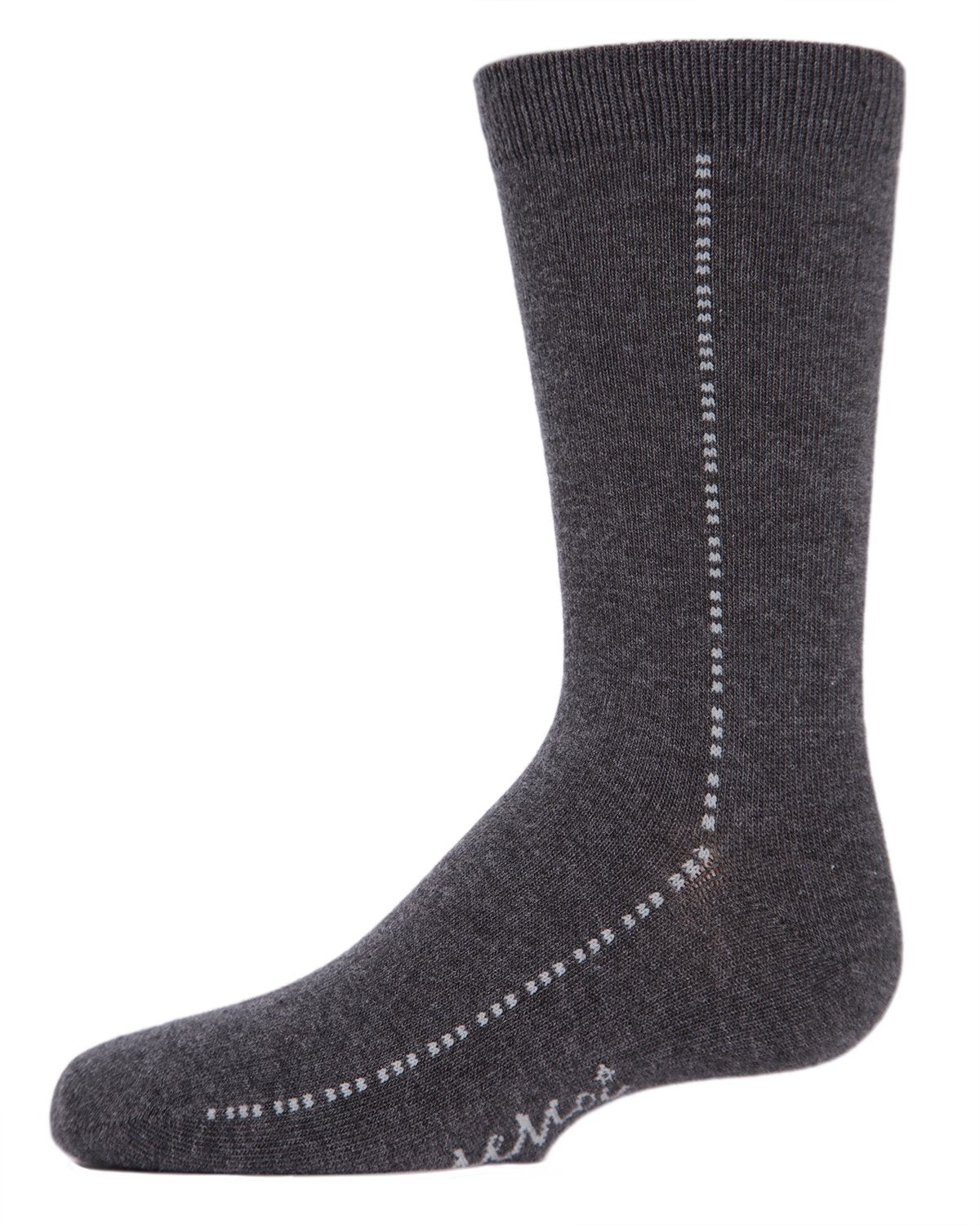 Boys' Dots On Down Mercerized Cotton Crew Socks : Color: Gray
